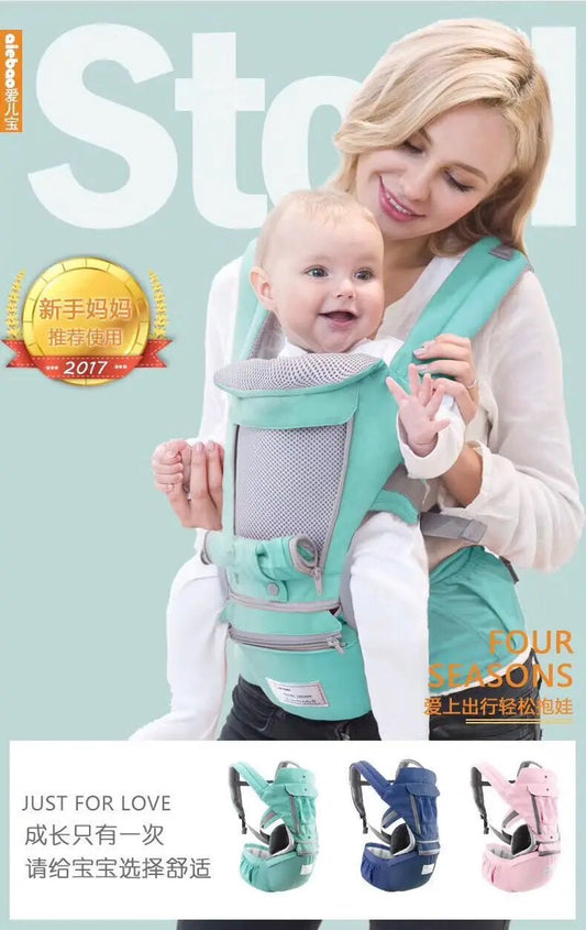 Aiebao ergonomic baby carrier front-facing sling mint green adjustable straps on Tampa Home & Garden Store