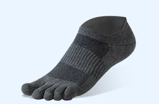 Men's pure cotton five-toe short socks, gray athletic toe socks for running on Tampa Home & Garden Store