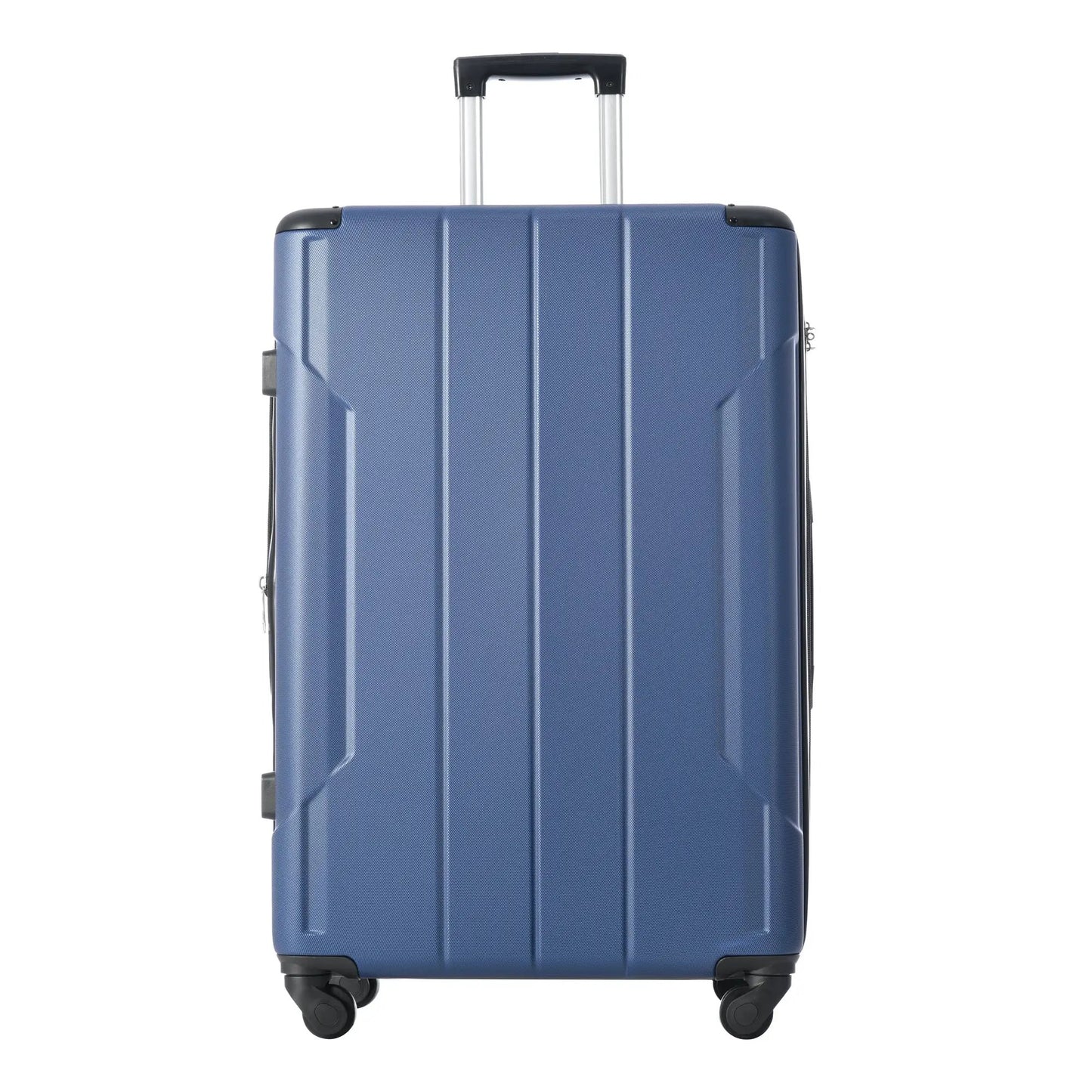Blue ABS hardshell spinner suitcase with textured finish extended handle and spinner wheels on Tampa Home & Garden Store