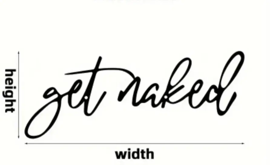 Wrought iron wall decor black metal script wall art get naked by VIP Digital Presence on Tampa Home & Garden Store