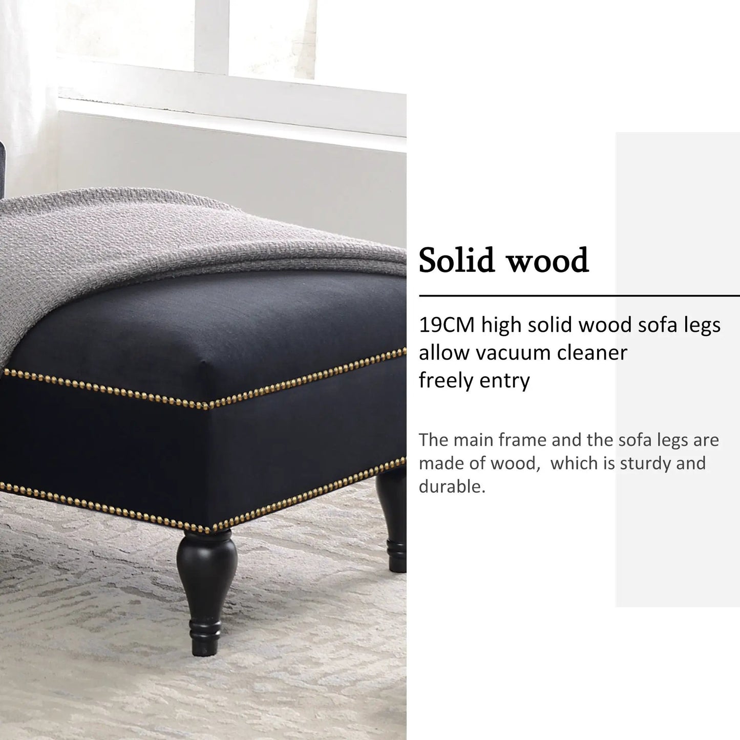 58 Inch Velvet Lounge Chair with Button Tufting