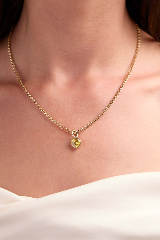 November Balance Heart Birthstone Charm pendant by ALEX AND ANI on gold-tone chain on Tampa Home & Garden Store