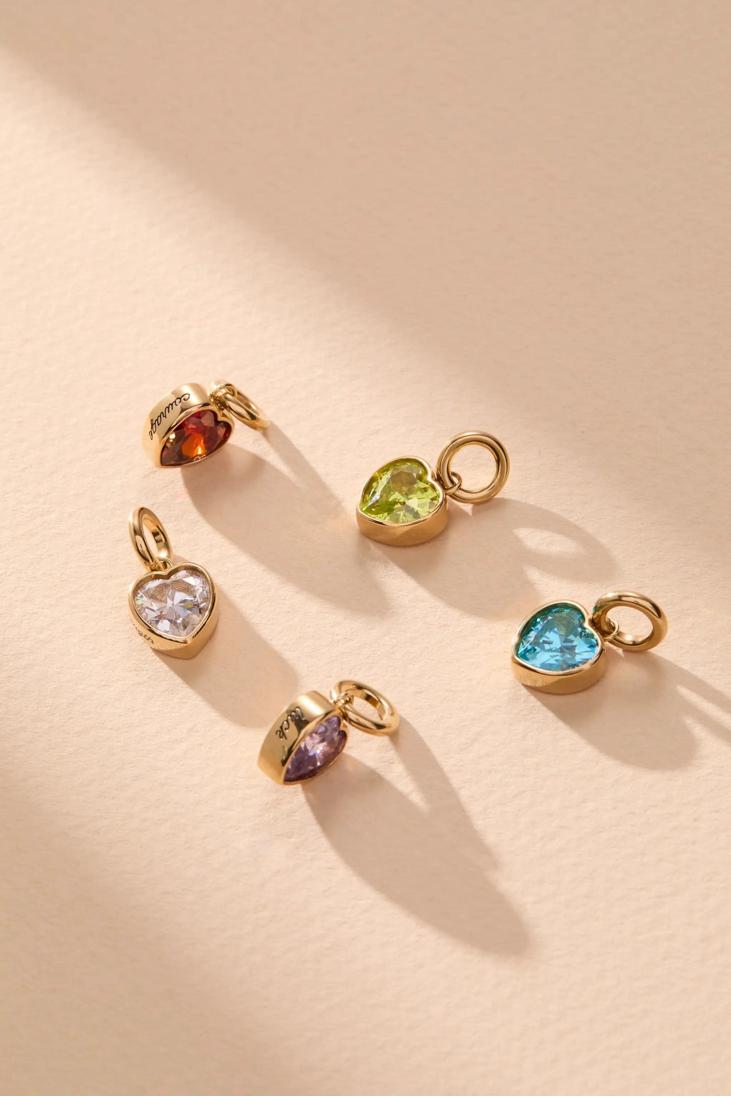 June Luck Heart Birthstone Charm Bezel Setting