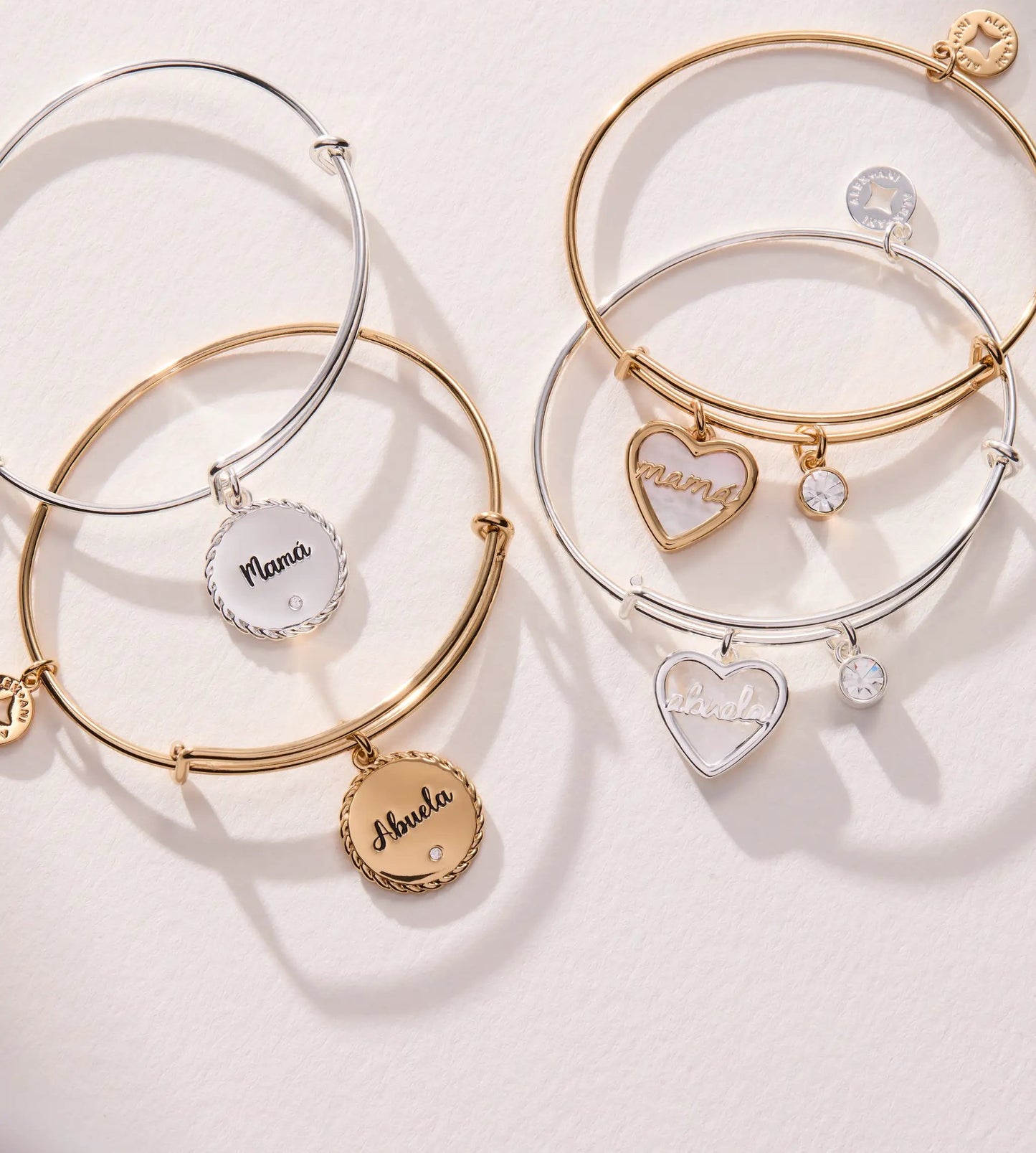 Abuela Mother of Pearl Heart Charm Bracelet