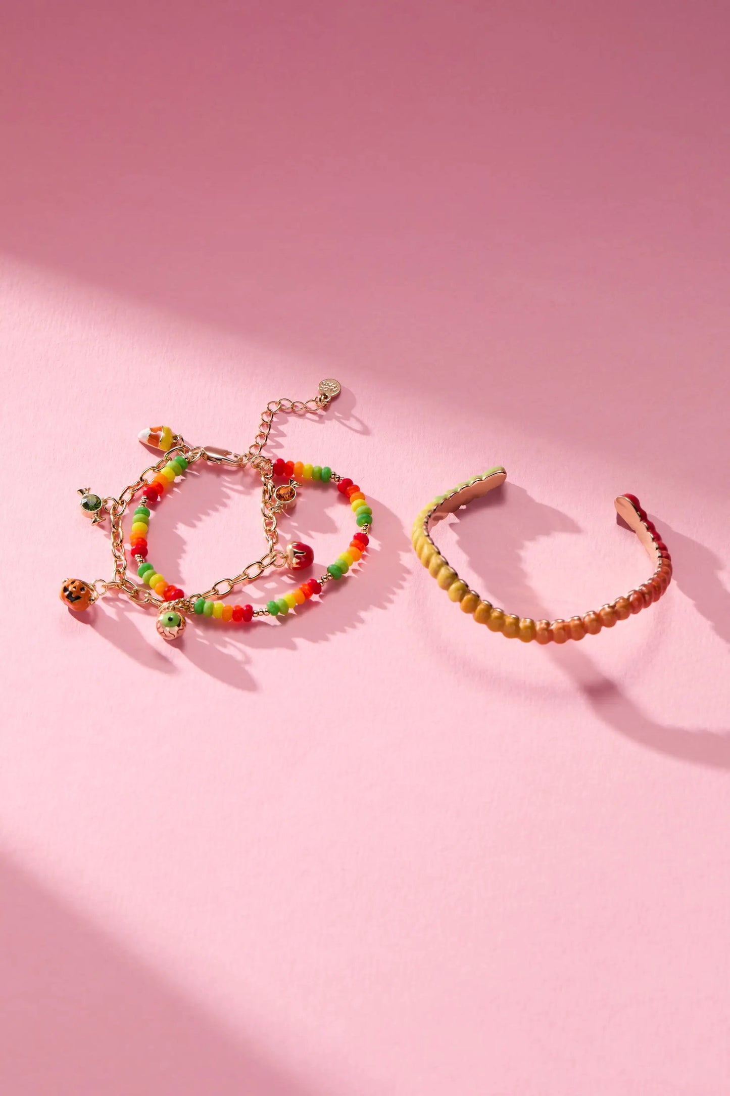 Gummy Worm Cuff bracelet by ALEX AND ANI; set of 3 candy-colored bracelets with color beads on Tampa Home & Garden Store