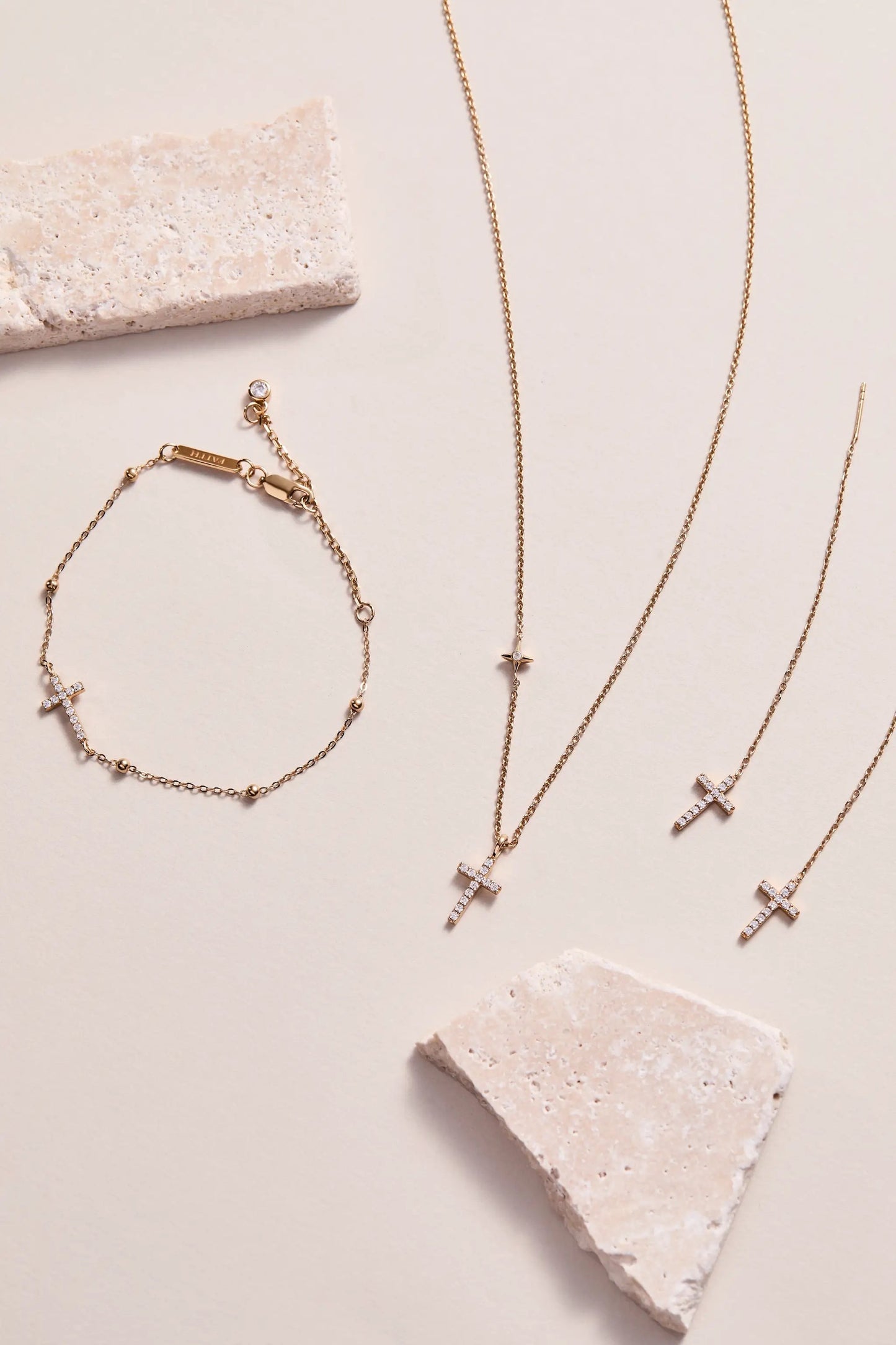 Cross Delicate Pave Crystal Threader Earrings by ALEX AND ANI with pavé crystals on Tampa Home & Garden Store