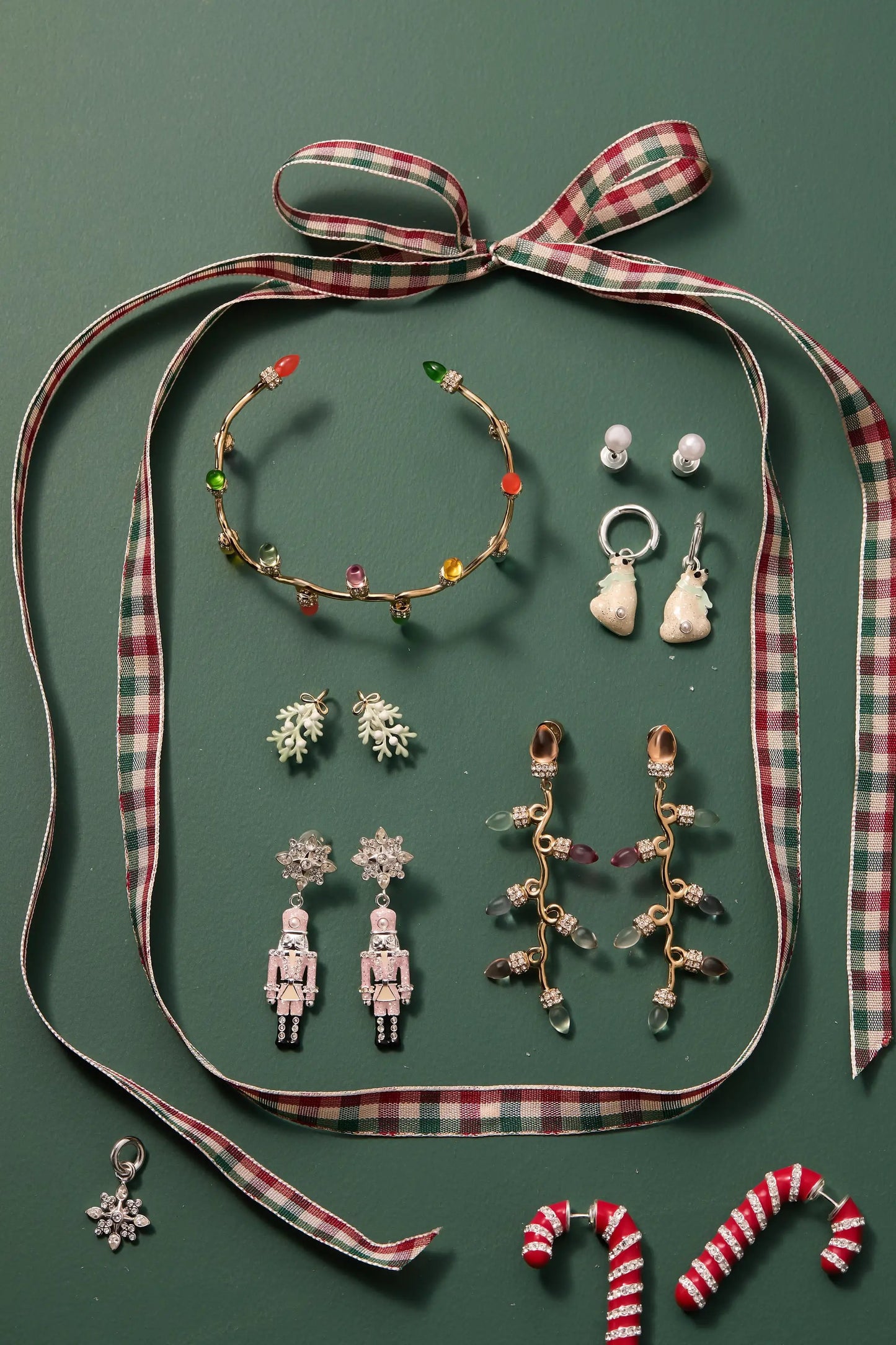 Christmas Muted Light Bulb Earrings With Crystals