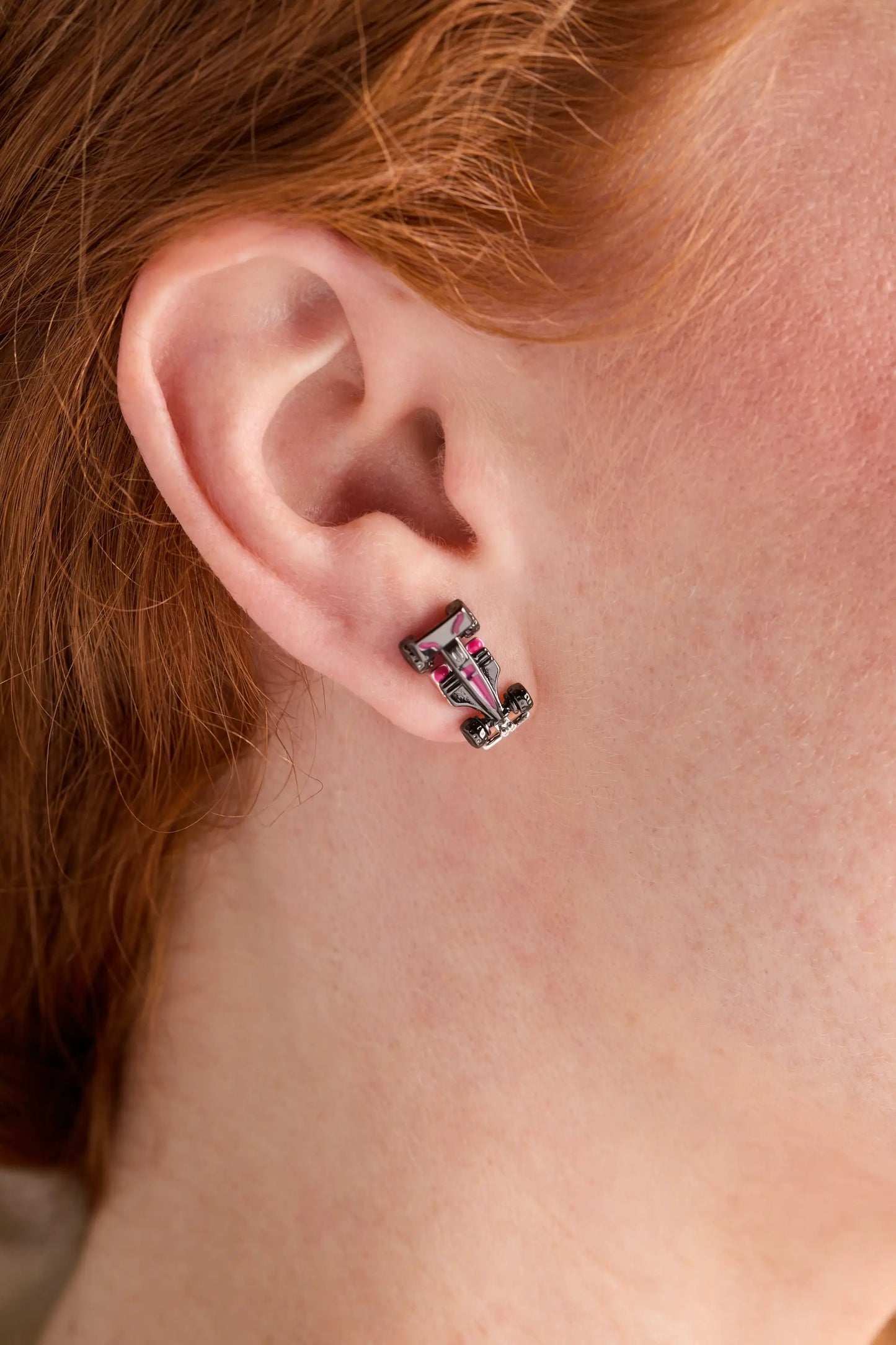 Hot Wheels Racecar Stud Earrings with Enamel