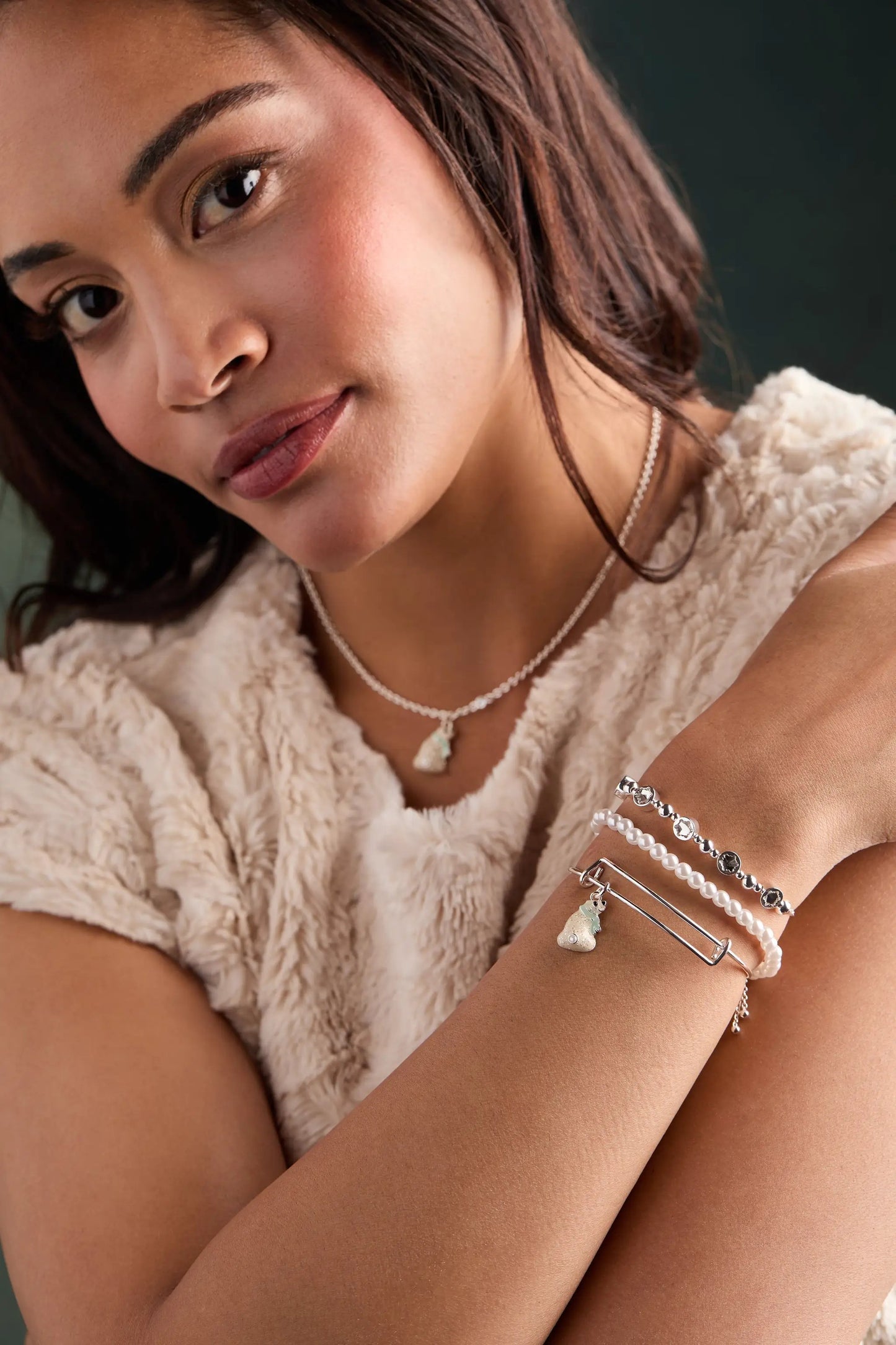 Crystal Snowflake Beaded Bolo Bracelet by ALEX AND ANI with silver-tone beads on Tampa Home & Garden Store
