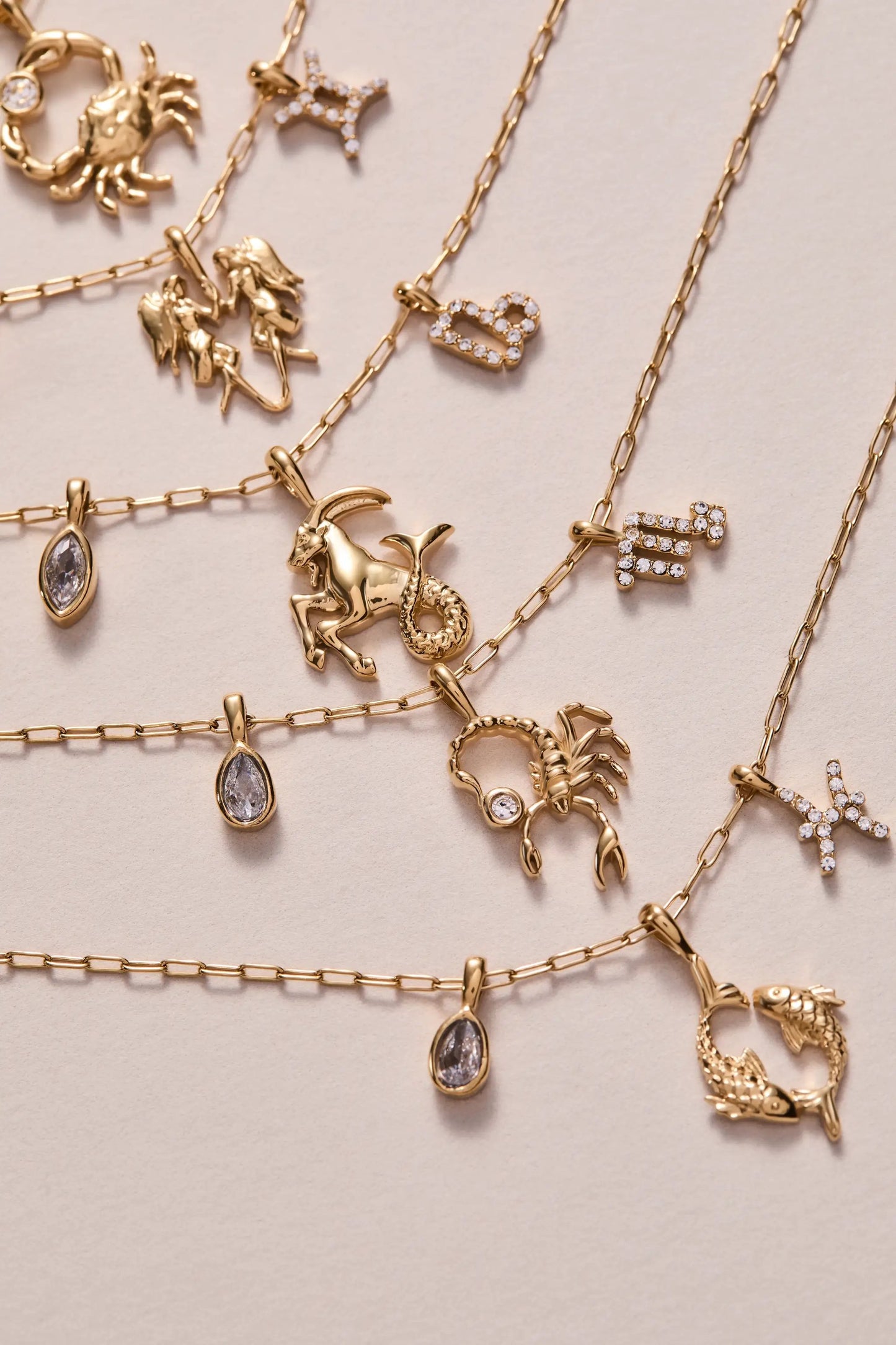 Three Scorpio Zodiac Charm Cluster Necklace