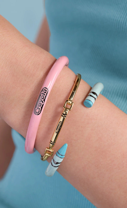 Crayola Tickle Me Pink Crayon Cuff bracelet with blue crayon bracelet Tampa on Tampa Home & Garden Store