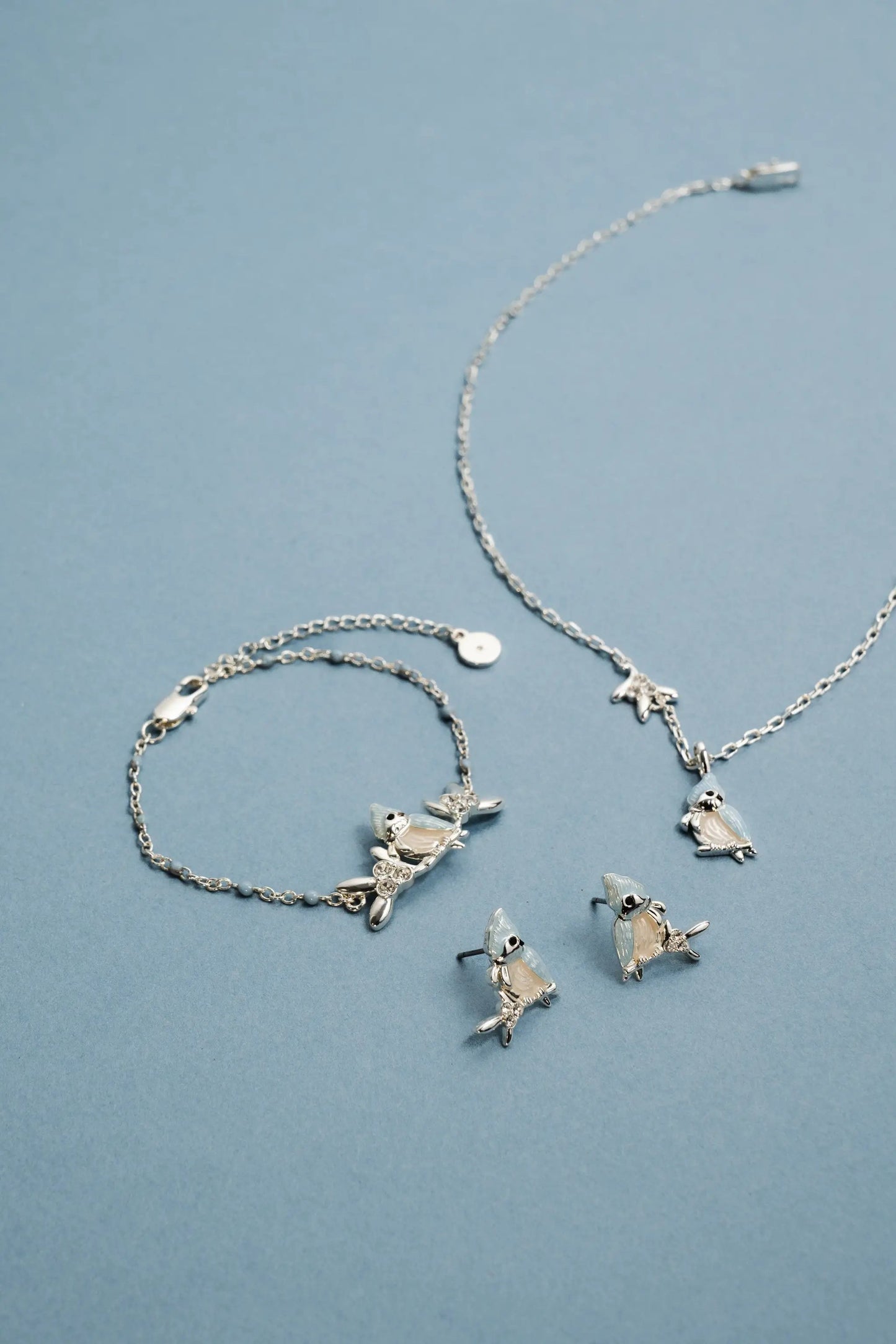 Tufted Titmouse Bird Pendant Necklace by ALEX AND ANI, enamel charms on Tampa Home & Garden Store