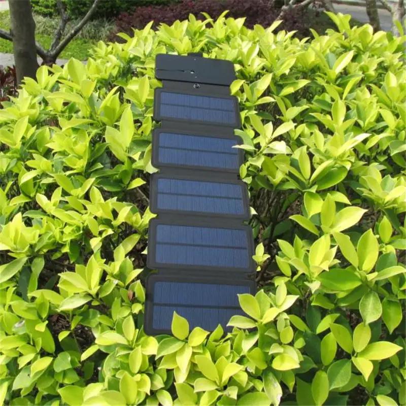 Lerranc 10W portable foldable solar charger, 6 blue panels, USB output on Tampa Home & Garden Store