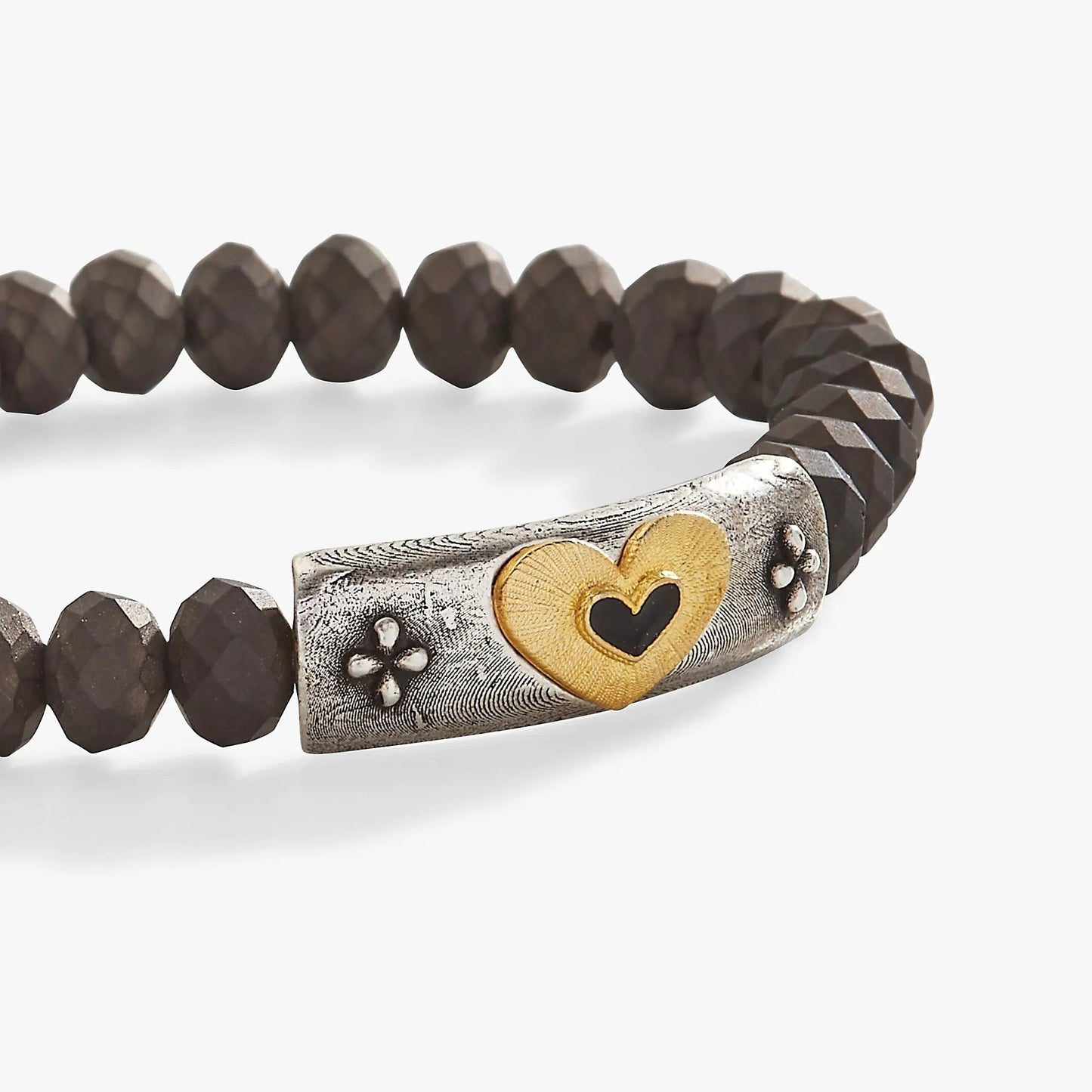 Antique Heart Stretch Bracelet with Tone Charm
