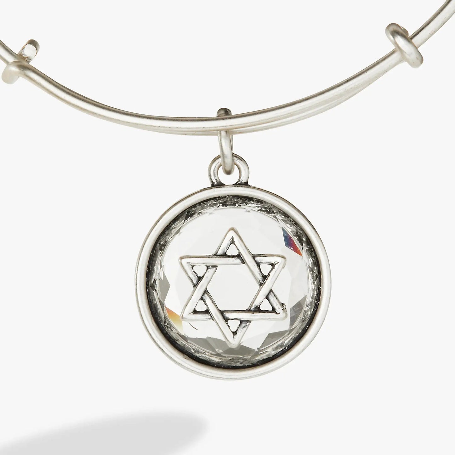Star of David Clear Crystal Charm Bangle