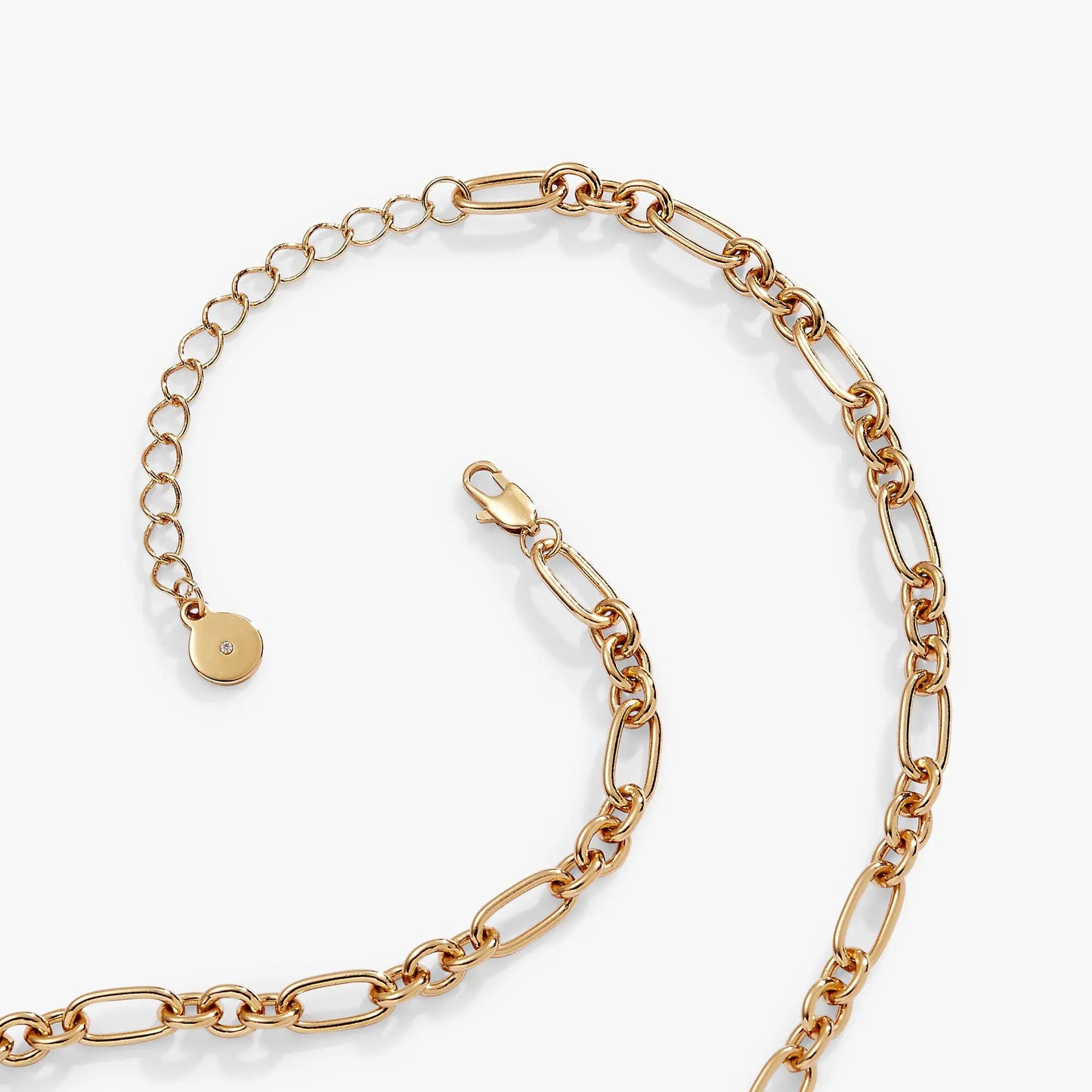 Lucky Four Leaf Clover Necklace by Alex and Ani in gold-tone with chain links and crystal charm on Tampa Home & Garden Store