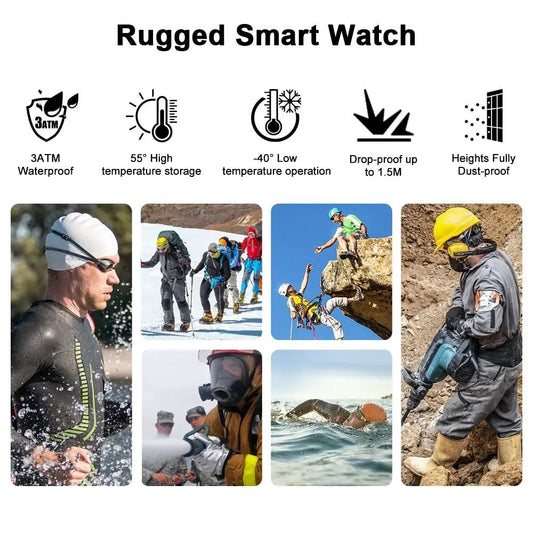 Rugged Smart Watch for Men outdoor sports, 3ATM waterproof design on Tampa Home & Garden Store