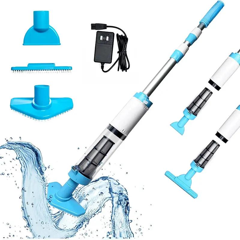Rechargeable handheld pool vacuum by VIP Digital Presence blue wand with removable head on Tampa Home & Garden Store