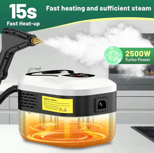 TurboSteam Portable Steam Cleaner handheld with white/black body and orange reservoir on Tampa Home & Garden Store