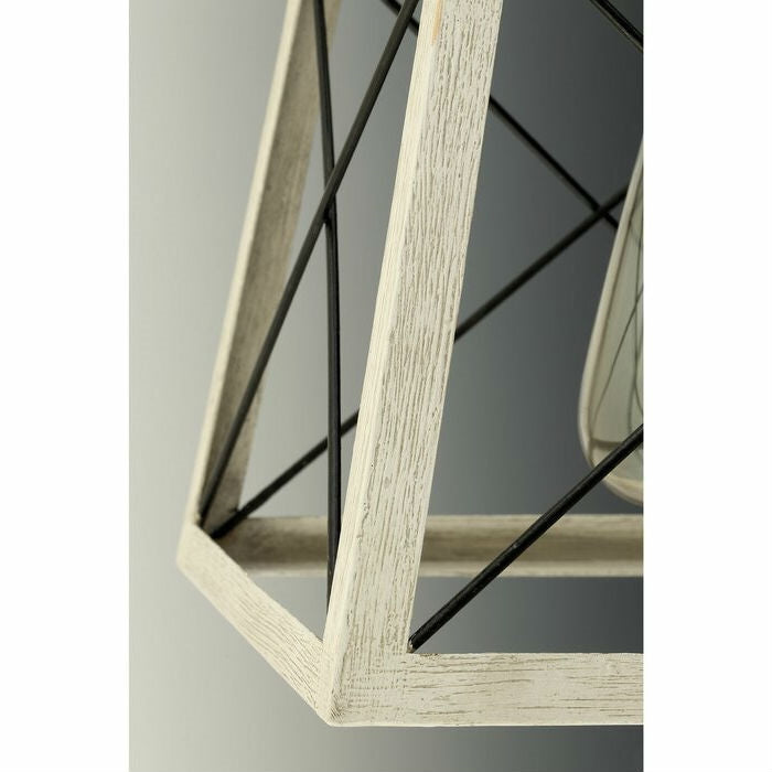 Candelabro geométrico de grafito regulable estilo linterna para granja/casa