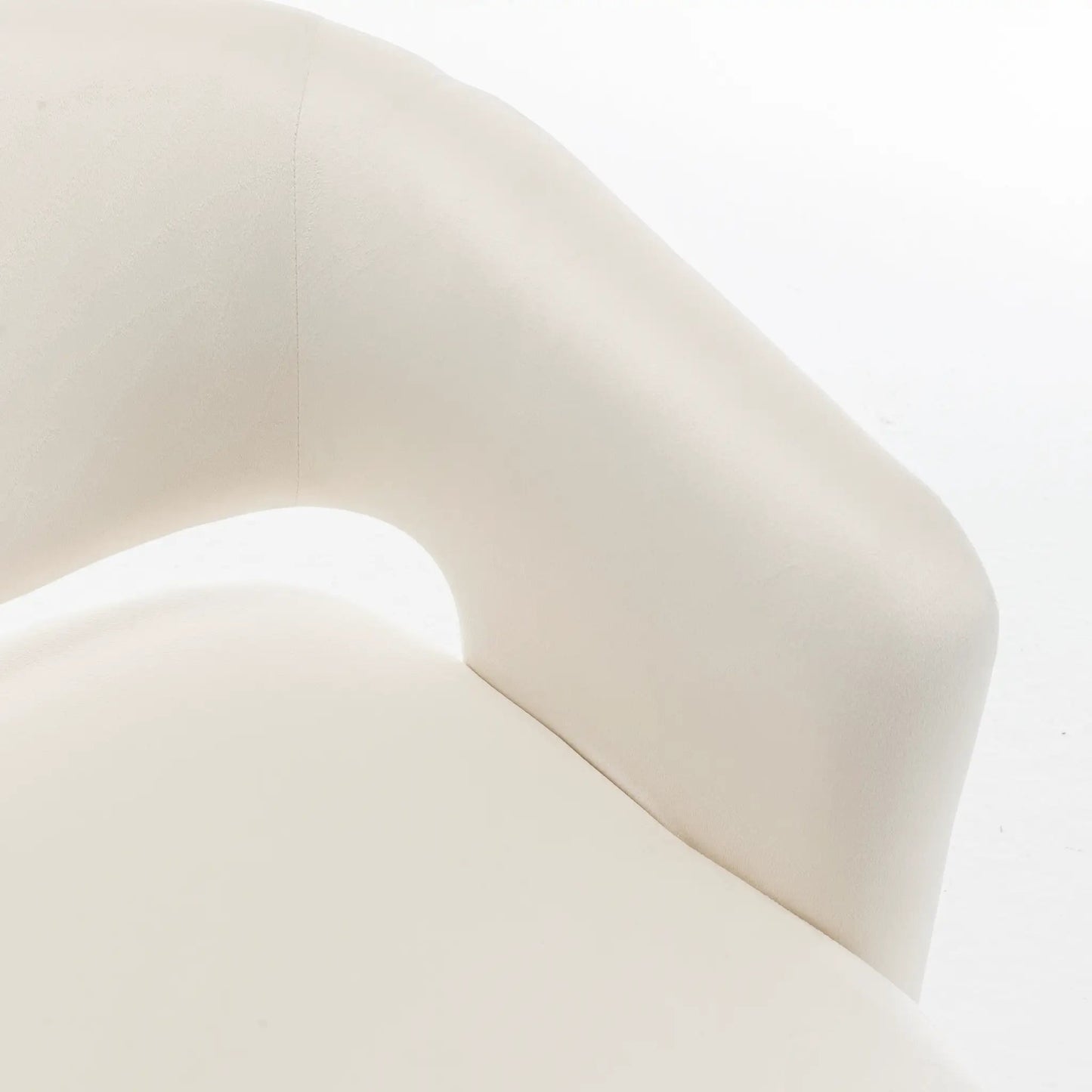 Velvet barrel swivel chair 360-degree close-up in beige upholstery, cream armchair by VIP on Tampa Home & Garden Store