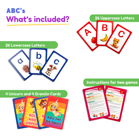 ABC Learn Uppercase & Lowercase Letters Card Pack educational toy by The Fidget Games with 26 uppercase and 26 lowercase letter cards on Tampa Home & Garden Store