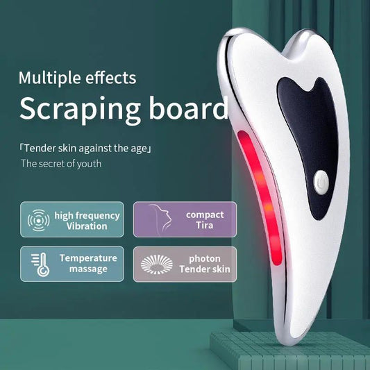 Microcurrent face lift massager with USB charge, white handheld device with red light panel on Tampa Home & Garden Store