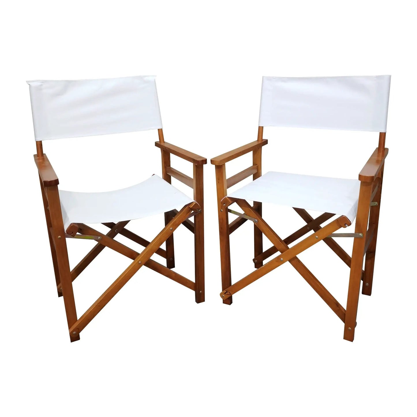 Chaise Pliante Chaise de Réalisateur en Bois Chaise Pliante en Toile Chaise Pliante 2pcs/set populus + Toile (Couleur : Blanc)