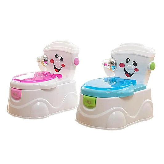 Portable baby potty chair with cartoon cars pair, pink lid and blue lid, white base on Tampa Home & Garden Store