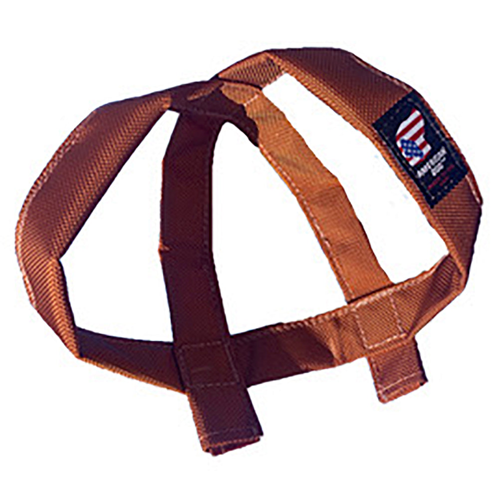 Pretzel Tug dog toy by American Dog in orange nylon with reinforced seams on Tampa Home & Garden Store