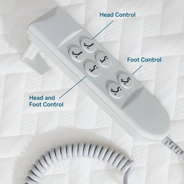 Base de cama ajustable eléctrica con cabecera y piecera, tamaño Queen, con control remoto