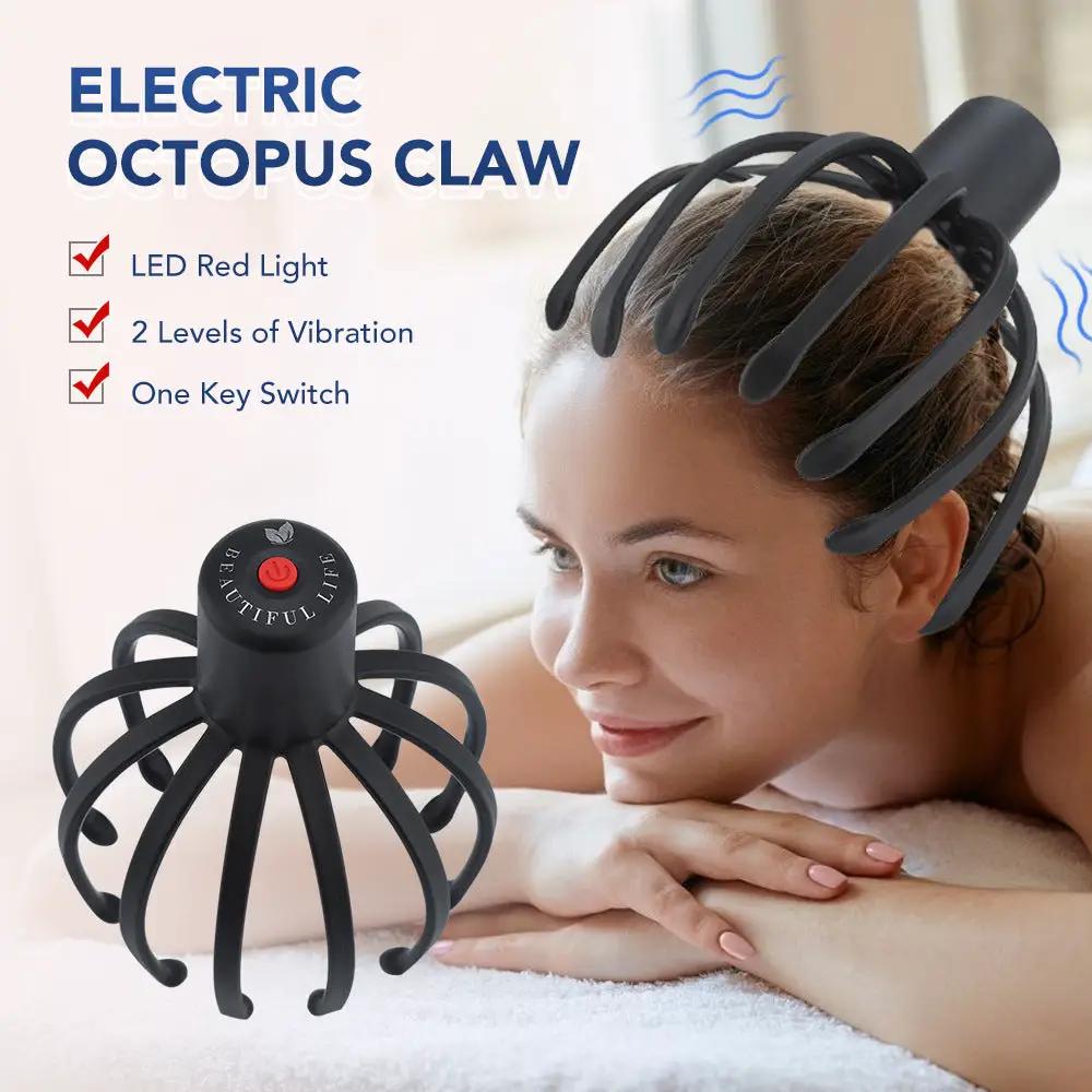 Electric octopus head massager with scalp therapy, black octopus-claw design Beautiful Life on Tampa Home & Garden Store