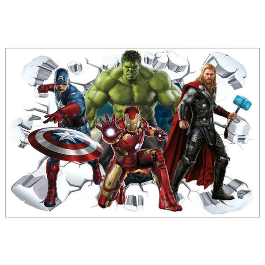 Marvel DC Superhero PVC Wall Decoration Set with Captain America, Iron Man, Hulk and Thor on Tampa Home & Garden Store