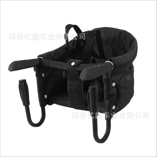 Portable hook-on baby chair in black fabric with U-shaped hooks, V.I.P Digital Presence travel on Tampa Home & Garden Store