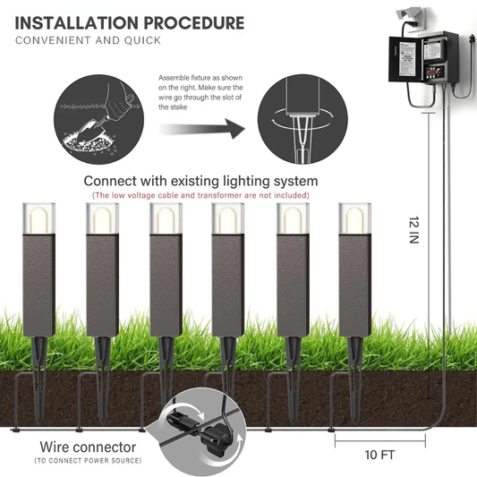 ALP51 8-Pack LED Landscape Pathway Lights Package, 2700K 2W Low Voltage 12V AC Bronze Bollard Outdoor Landscape Lighting - Tampa soil911.com