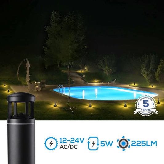 ALP59 4-Pack LED Low Voltage Pathway Lights, Outdoor Landscape Lighting, Aluminum Housing, 5W 12V AC/DC Path Lights for Driveway, Garden, Lawn, IP65 Waterproof, 3000K Warm White - Tampa soil911.com