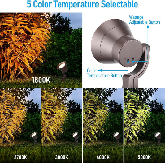 ALS03 8-Pack LED Landscape Spot Lights Package, Adjustable 2W-12W Low Voltage 12V Directional Outdoor Landscape Lighting - Tampa Home & Garden Store