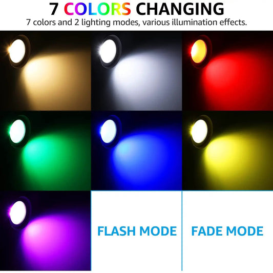 ALSR03 8-Pack RGB LED Landscape Spot Lights Package, 12W Low Voltage 12V Directional Outdoor Landscape Lighting - Tampa soil911.com