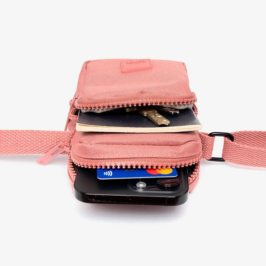 Amsterdam Bag Dust Pink compact shoulder bag with zip pockets and card slots by Lefrik USA on Tampa Home & Garden Store