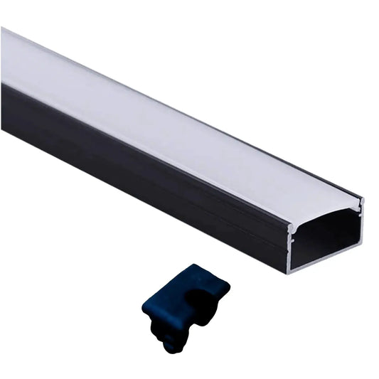 AP46M Rectangular Rail 8 ft Aluminum Channel 10 Pack LED Strip Light Cover End Caps - Tampa Home & Garden Store