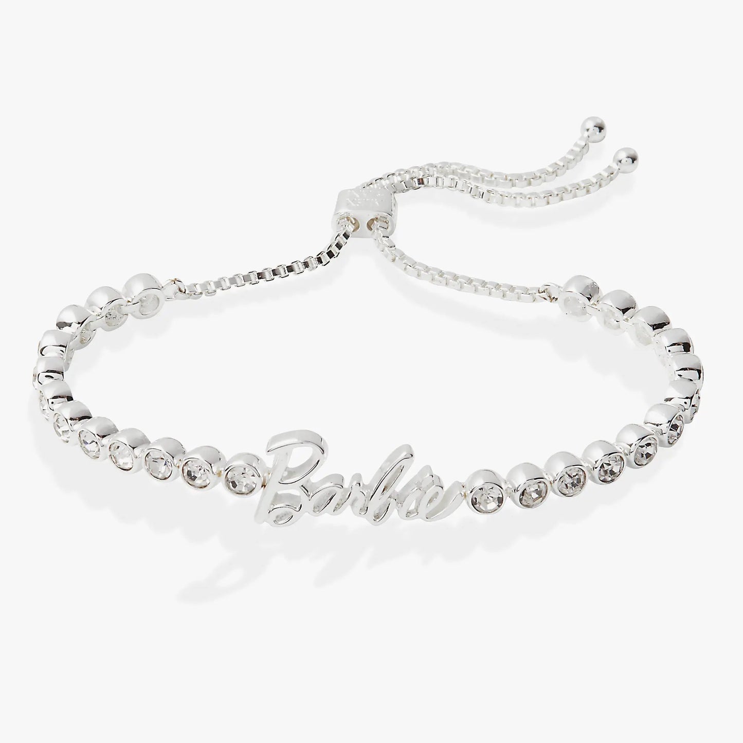 Barbie Tennis Bolo Bracelet by ALEX AND ANI, silver-tone with crystal beads and bolo slider on Tampa Home & Garden Store