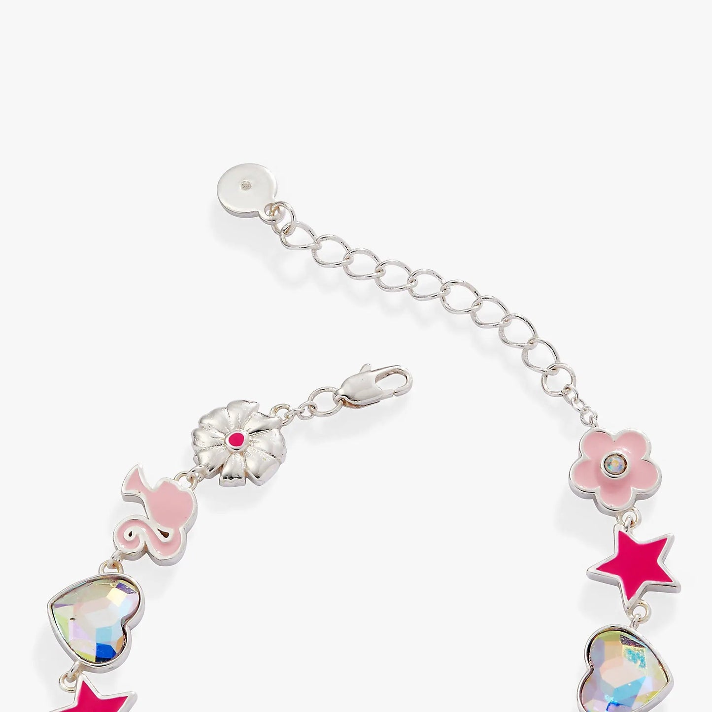 Barbie Charm Bracelet With Pink Flower Accents