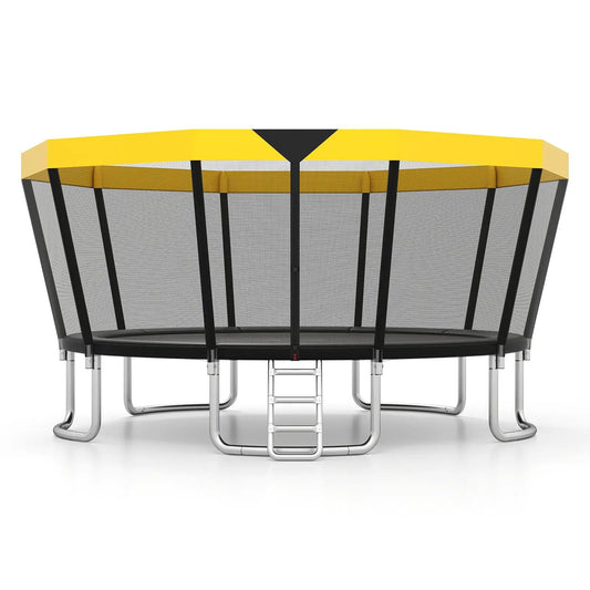 ASTM Compliant Recreational Trampoline with Non-Slip Ladder-Yellow - Tampa Home & Garden Store