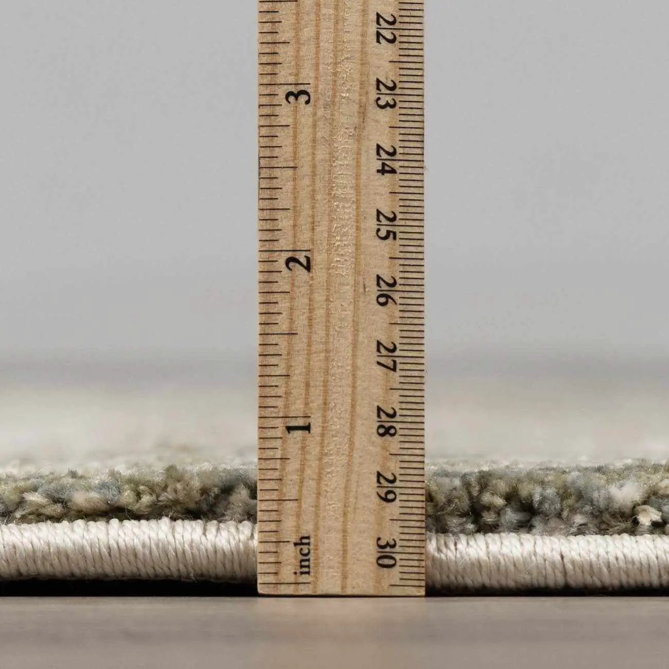 Zazie Thick Luxe Rug in Contemporary Gray, 1 in plush pile with edge close-up Boutique Rugs on Tampa Home & Garden Store