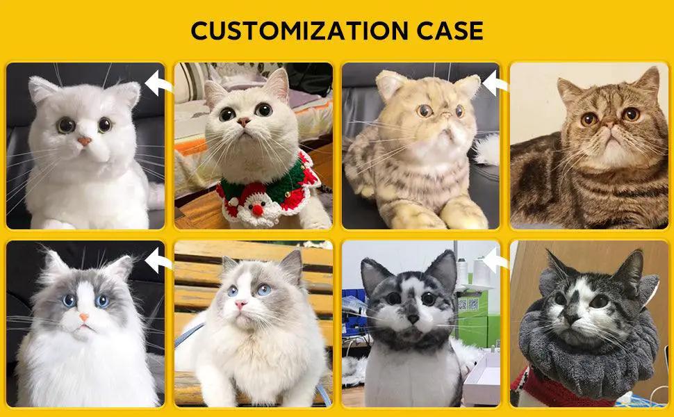 Custom Cat Plush Photo Memorial Keepsake by Chongker: 8-cat collage plush dolls on Tampa Home & Garden Store