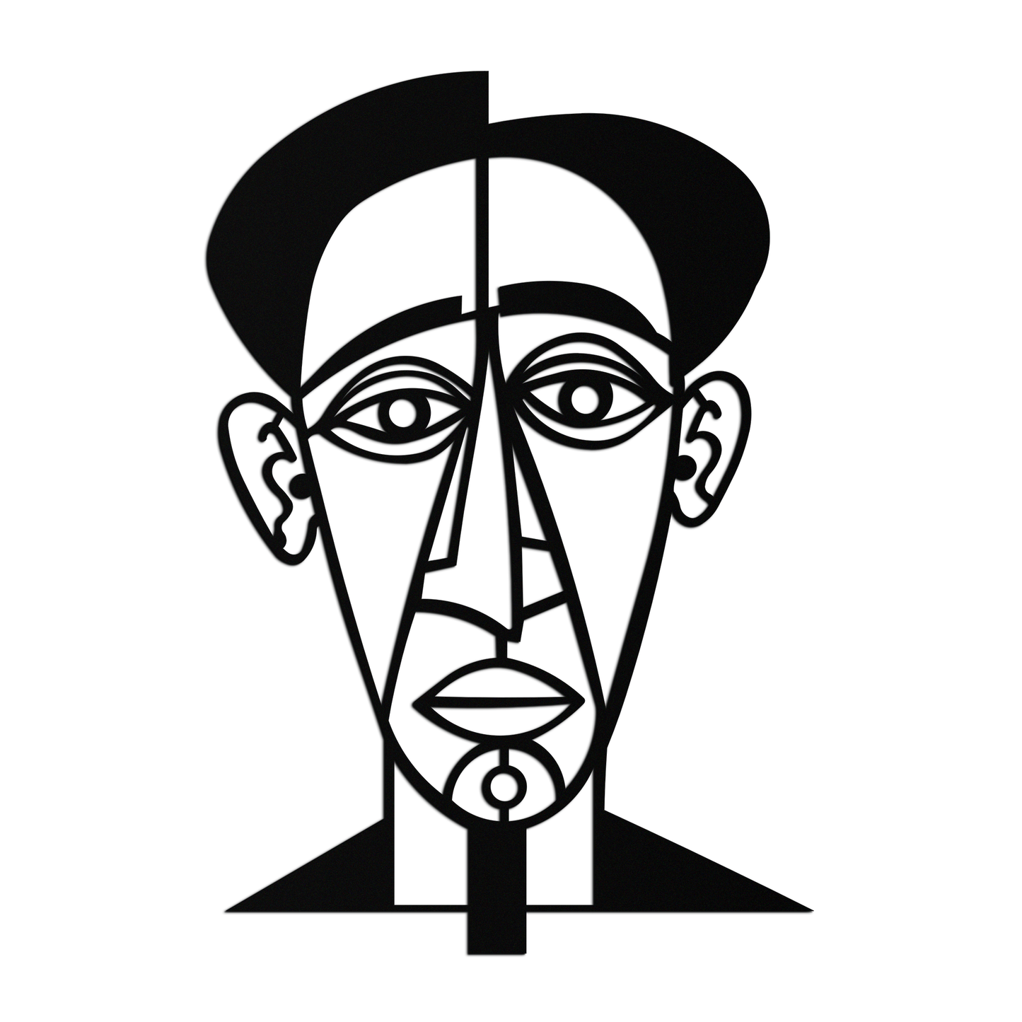 Abstract Face Line Art Metal Wall Decor – Modern Black Minimalist Sculpture- KAF509 - Tampa Home & Garden Store