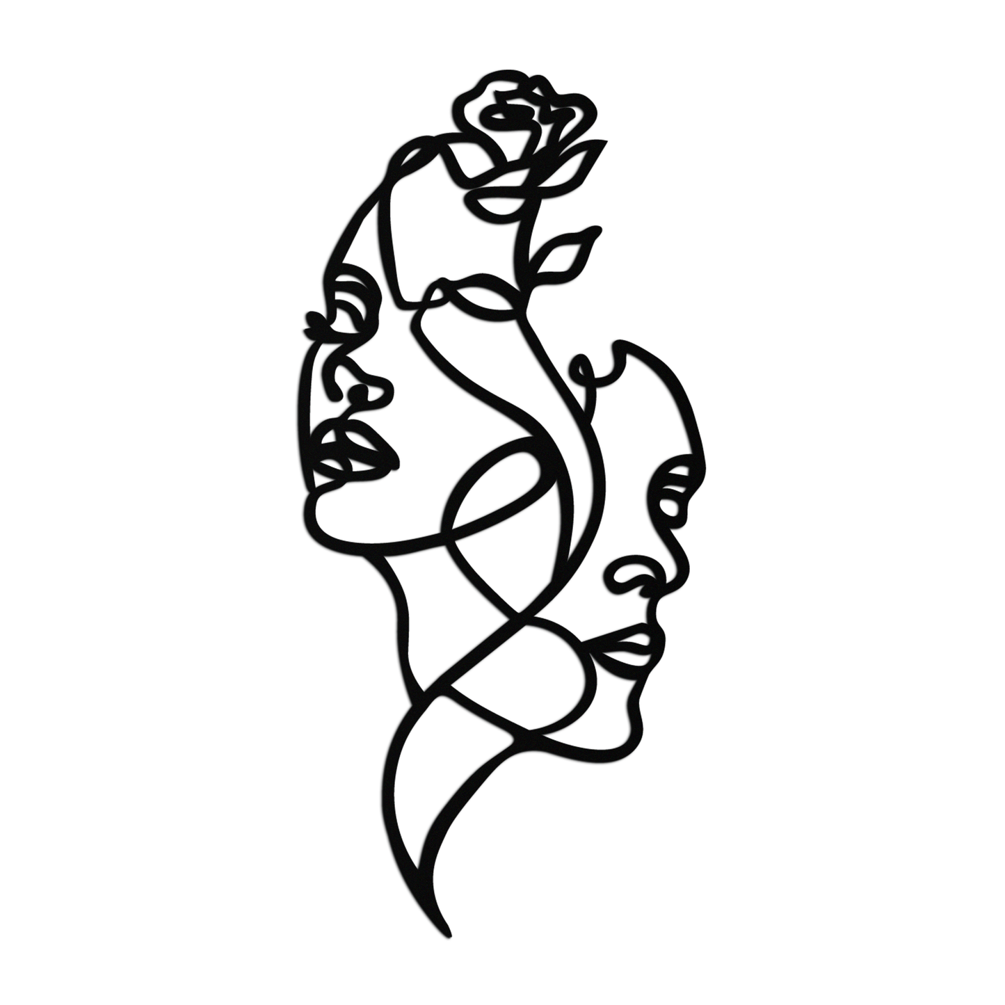Abstract Line Art Woman Faces Metal Wall Art – Modern Minimalist Home Decor-KAF620 - Tampa Home & Garden Store