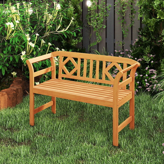 Acacia Wood 2-Person Patio Loveseat with Backrest and Armrests for Porch - Tampa Home & Garden Store