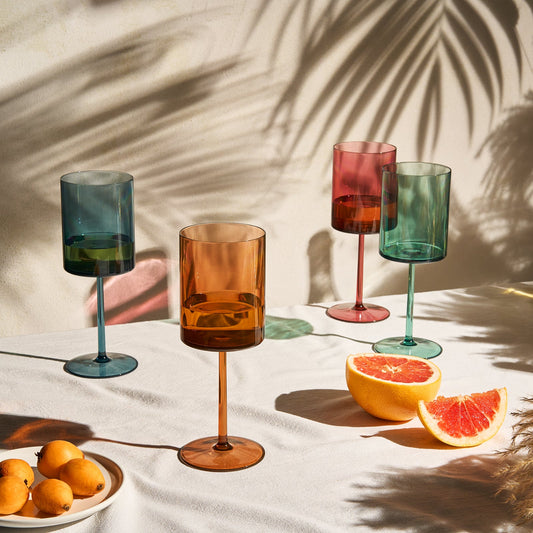 Eze Square Acrylic Wine Glasses Set of Four
