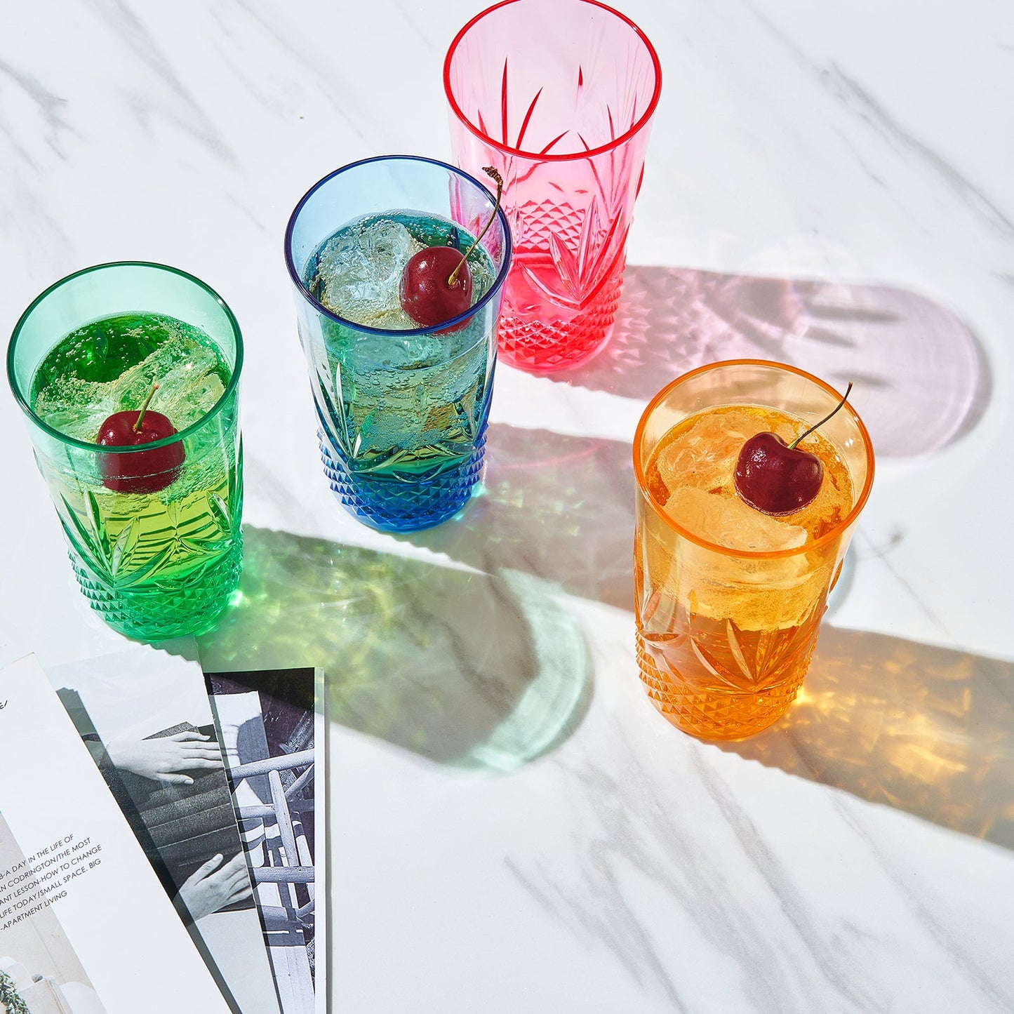 Onix Acrylic Crystal Highball Glasses Set of Four